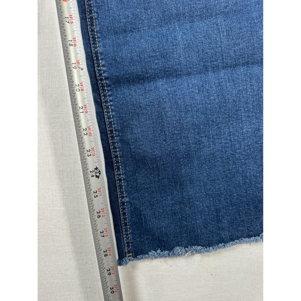 OAT New York Womens High Rise Wide Leg Raw Hem Patch Pocket Jeans Blue 12/31 - Picture 8 of 8